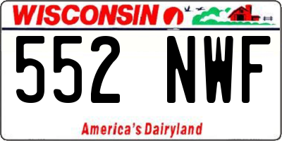 WI license plate 552NWF