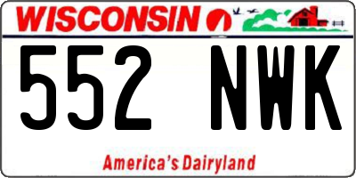 WI license plate 552NWK