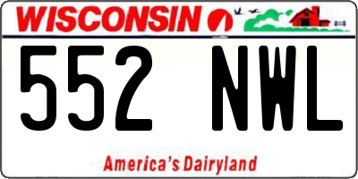 WI license plate 552NWL
