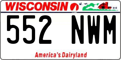 WI license plate 552NWM