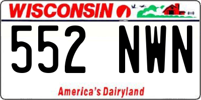 WI license plate 552NWN
