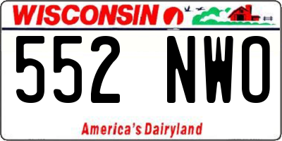 WI license plate 552NWO