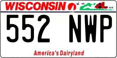 WI license plate 552NWP