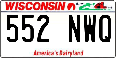 WI license plate 552NWQ
