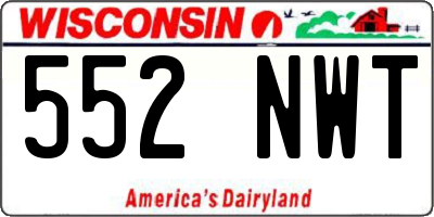WI license plate 552NWT