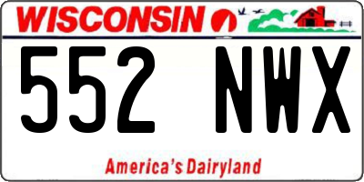 WI license plate 552NWX