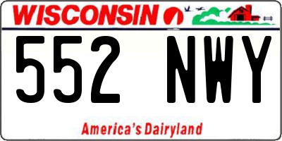 WI license plate 552NWY