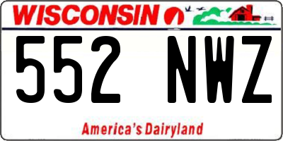 WI license plate 552NWZ