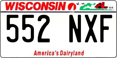 WI license plate 552NXF