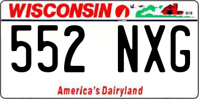 WI license plate 552NXG