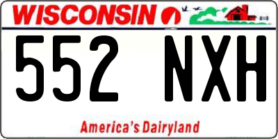 WI license plate 552NXH