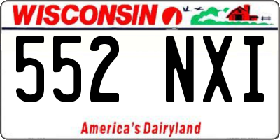 WI license plate 552NXI