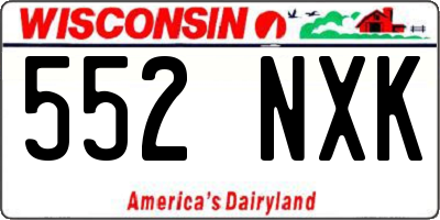 WI license plate 552NXK