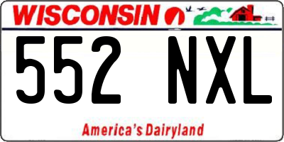 WI license plate 552NXL
