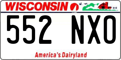 WI license plate 552NXO