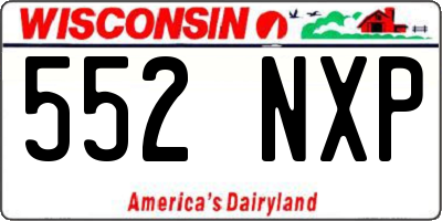 WI license plate 552NXP