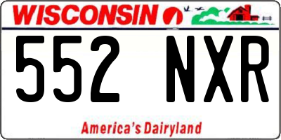 WI license plate 552NXR