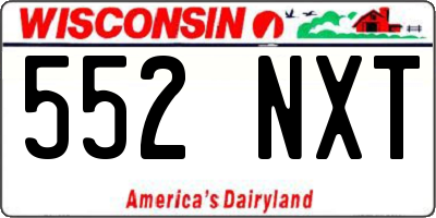 WI license plate 552NXT