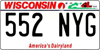 WI license plate 552NYG