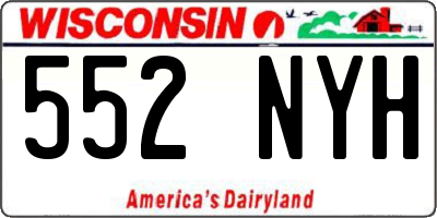 WI license plate 552NYH
