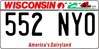 WI license plate 552NYO