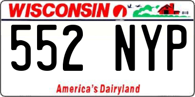 WI license plate 552NYP