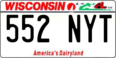 WI license plate 552NYT