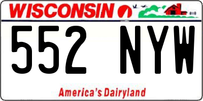 WI license plate 552NYW