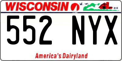 WI license plate 552NYX