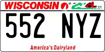 WI license plate 552NYZ