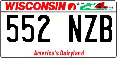 WI license plate 552NZB