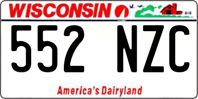 WI license plate 552NZC