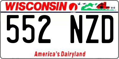 WI license plate 552NZD