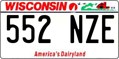 WI license plate 552NZE