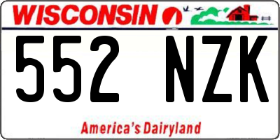 WI license plate 552NZK