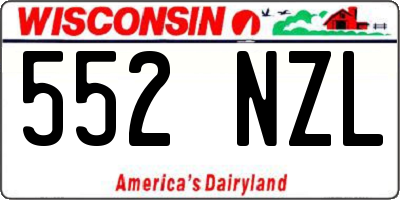 WI license plate 552NZL
