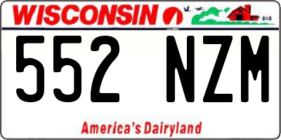 WI license plate 552NZM