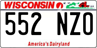 WI license plate 552NZO