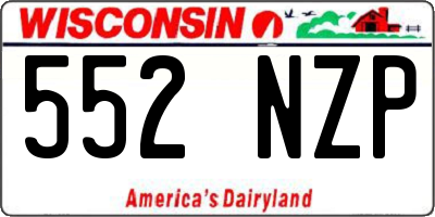 WI license plate 552NZP