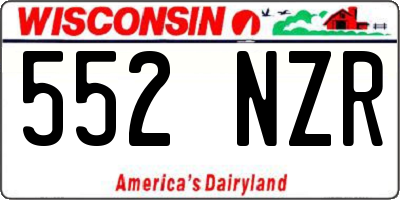 WI license plate 552NZR