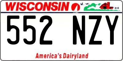 WI license plate 552NZY