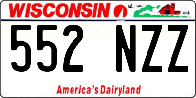 WI license plate 552NZZ