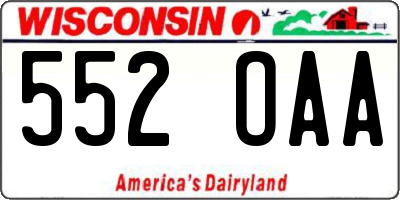 WI license plate 552OAA