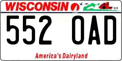 WI license plate 552OAD