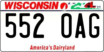 WI license plate 552OAG