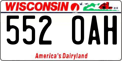 WI license plate 552OAH