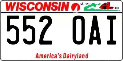 WI license plate 552OAI