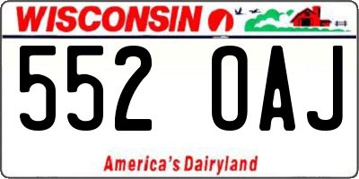 WI license plate 552OAJ