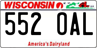 WI license plate 552OAL