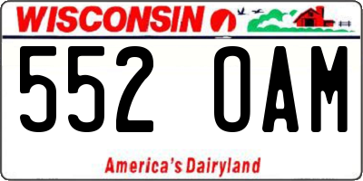 WI license plate 552OAM